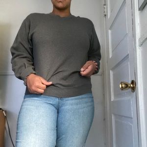Gray crew neck